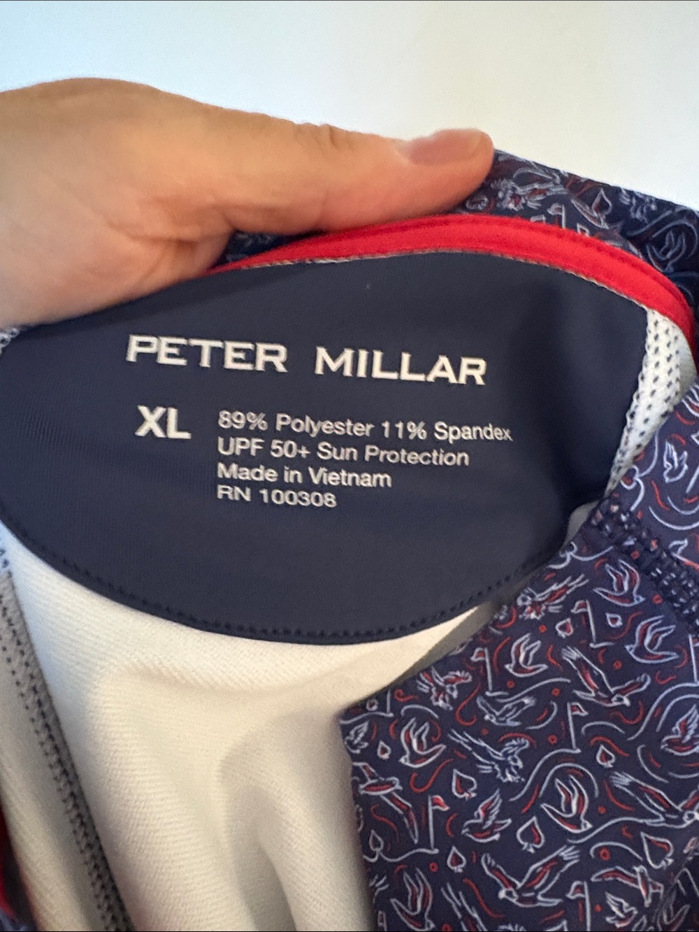 Peter Millar Navy and Pink Paisley-Print Long Sleeve Pullover - Picture 4 of 4